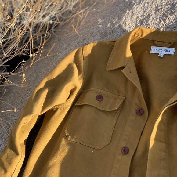 Alex Mill Patrick Denim Jacket in Golden Khaki - Picture 2 of 4